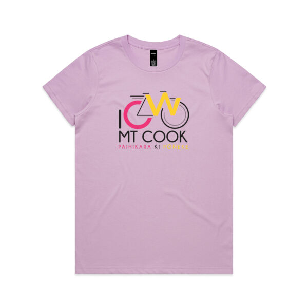 I Cycle Mt Cook - Womens Maple Tee Thumbnail